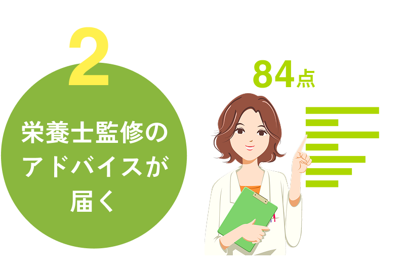 管理栄養士監修のアドバイスが届く