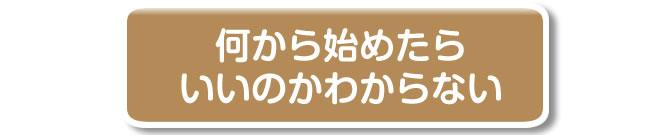 何から始めたらいいかわからない