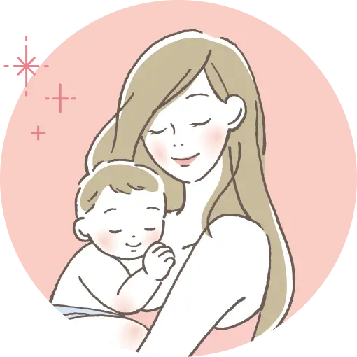 子供を優しく抱く母親のイメージイラスト